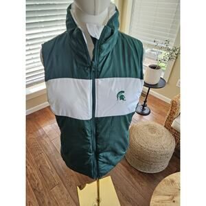 Columbia Michigan State Spartan Reversable Puffer Vest Women’s Size M